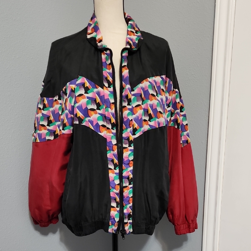 "ROBERT STOCK LIMITED" Colorful Geometric Women's Jacket SZ L